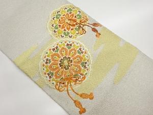 綴れ鏡裏に華紋・ヱ霞模様織出し名古屋帯